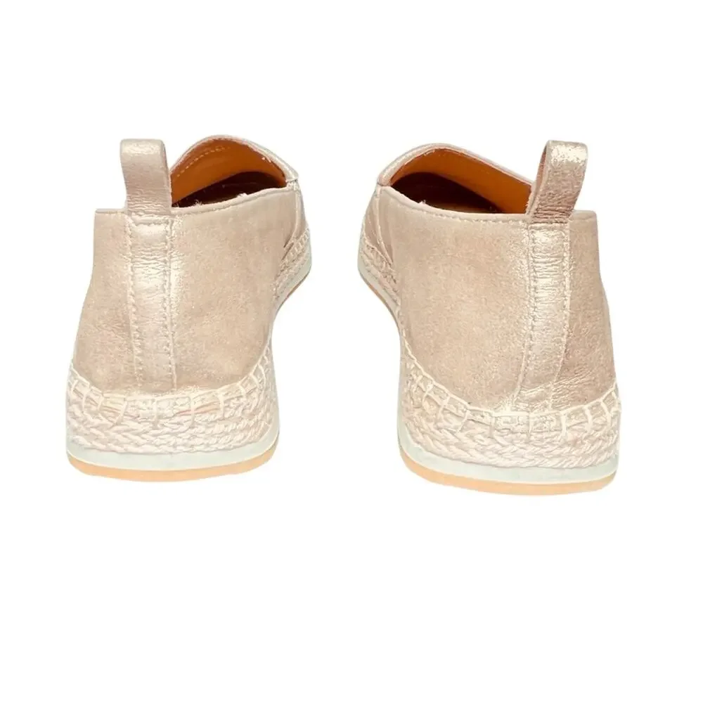 Crown Vintage Espadrille Shoes 9.5 M Flats Cadenne Gold Metallic Jute Slip On